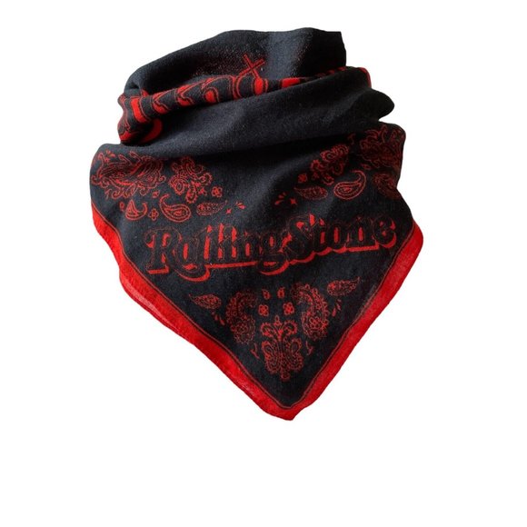 Rolling Stones Eikichi Yazawa Blood Red on Black Bandana - Picture 8 of 9
